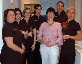 Joanna Pitt with Mayflowers Health & Beauty therapists